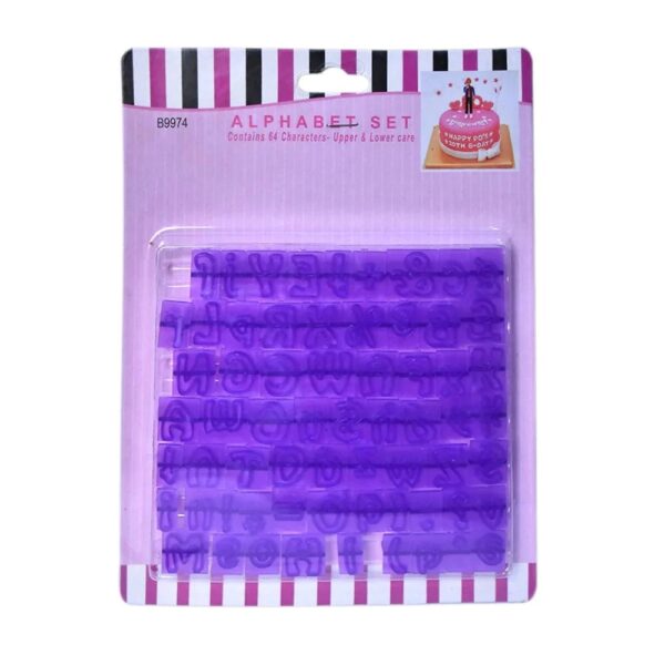 Upper and Lowercase Alphabet With Symbols Cutter 64Pcs Set Plastic