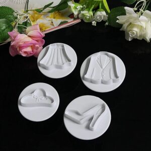 Lady Hat Shirt Dress Shoe Plunger Cutters 4 pcs Set