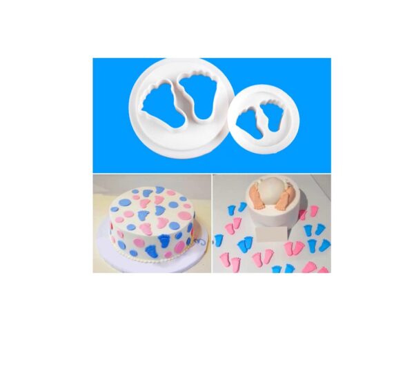 Plastic Baby Feet Fondant Cutter 2 Pcs