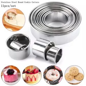 Cookie Cutter Stainless Steel Round Shape Design 11 pcs set