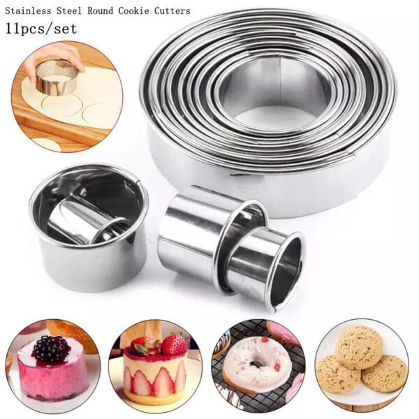 Cookie Cutter Stainless Steel Round Shape Design 11 pcs set