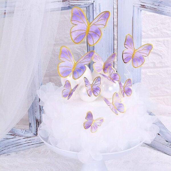 Non Edible - Purple Butterfly 10 Pcs