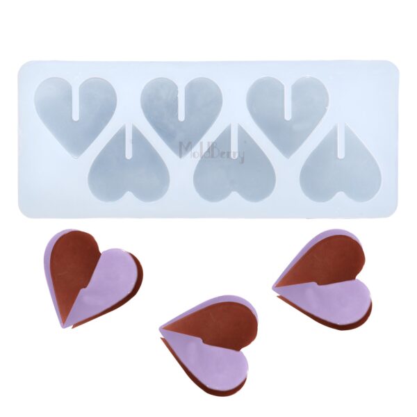 Silicon Garnishing Mould Heart 6 Cavity
