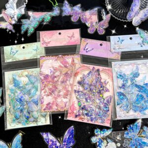 Holographic 3d Butterfly Stickers 20 Pieces - Blue, Purple, Green, Pink