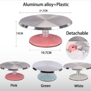 Steel Turntable Cake Stand (12 Inch Diameter) for Heavy Duty Detachable
