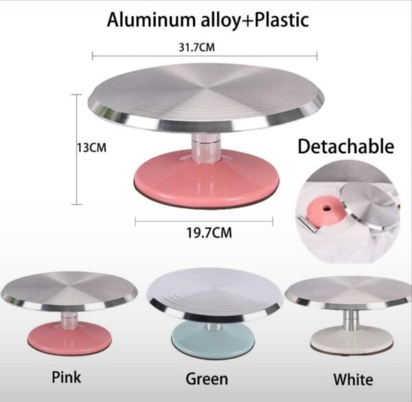 Steel Turntable Cake Stand (12 Inch Diameter) for Heavy Duty Detachable