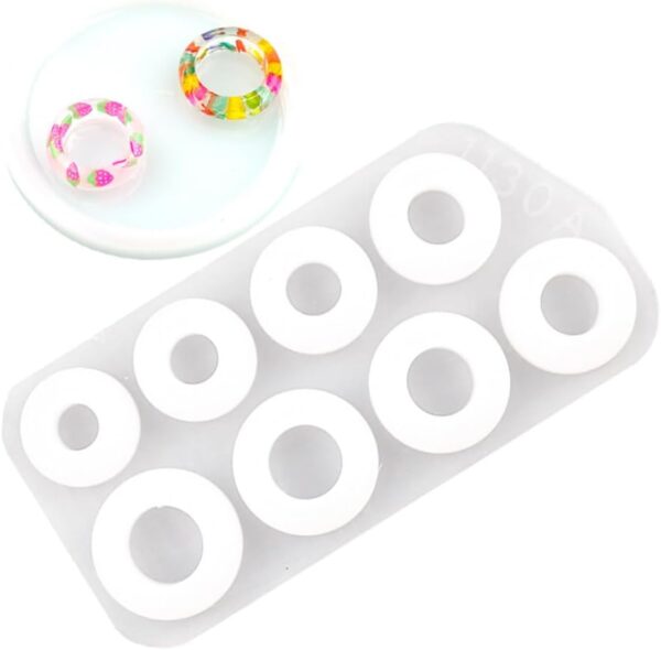 Resin Mold 8-Cavity Ring Silicone 15cm x 7.4cm...