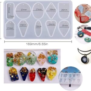 10 Cavity Earring Pendant Silicone Mould Eardrop Crystal Epoxy Mold Resin for DIY Jewelry Making